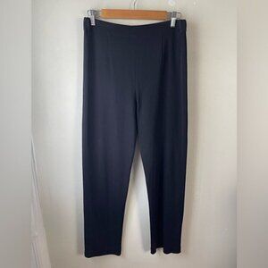 exclusively misook Straight Leg Knit Pant, Black small travel pull on stretch